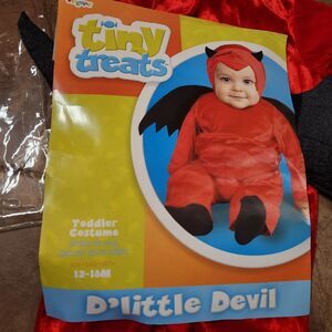 D’Little Devil Toddler Costume – 12–18 Months, Red 3-Piece Halloween Outfit